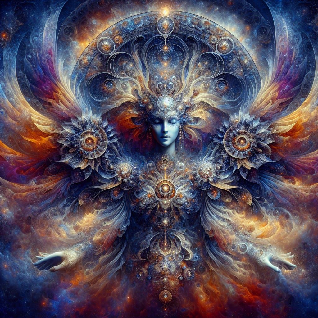 Divine Feminine Figure in Detailed Matte Painting