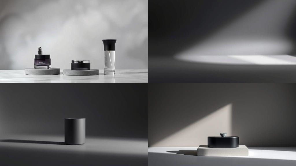 Luxury Product Photography Setup with Elegant Gray Gradient ...