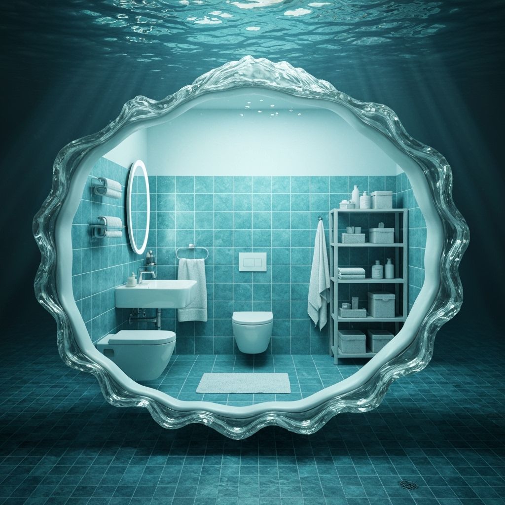 Underwater Crystal Oyster Bathroom 3D Render