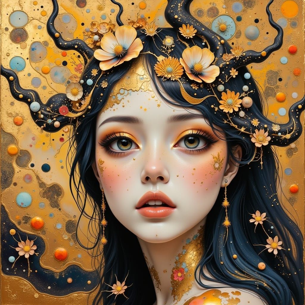 <lora:hyperkraximalismus:1.0> <lora:SCREAMING DOTS:1.0> <lor...