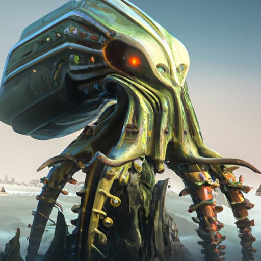 Cthulhu in Giger and Beksinski Style