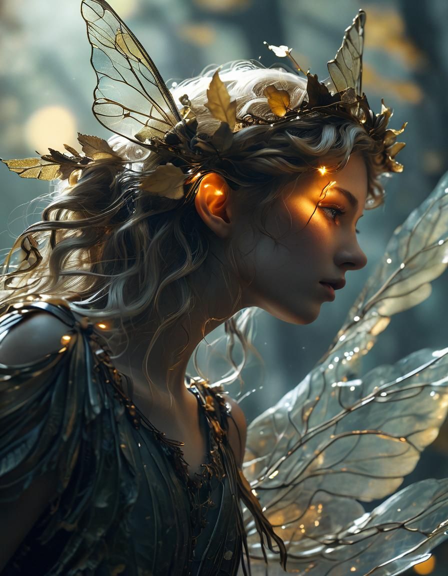 Ethereal Fairy Portrait in a Dark Fantasy Style