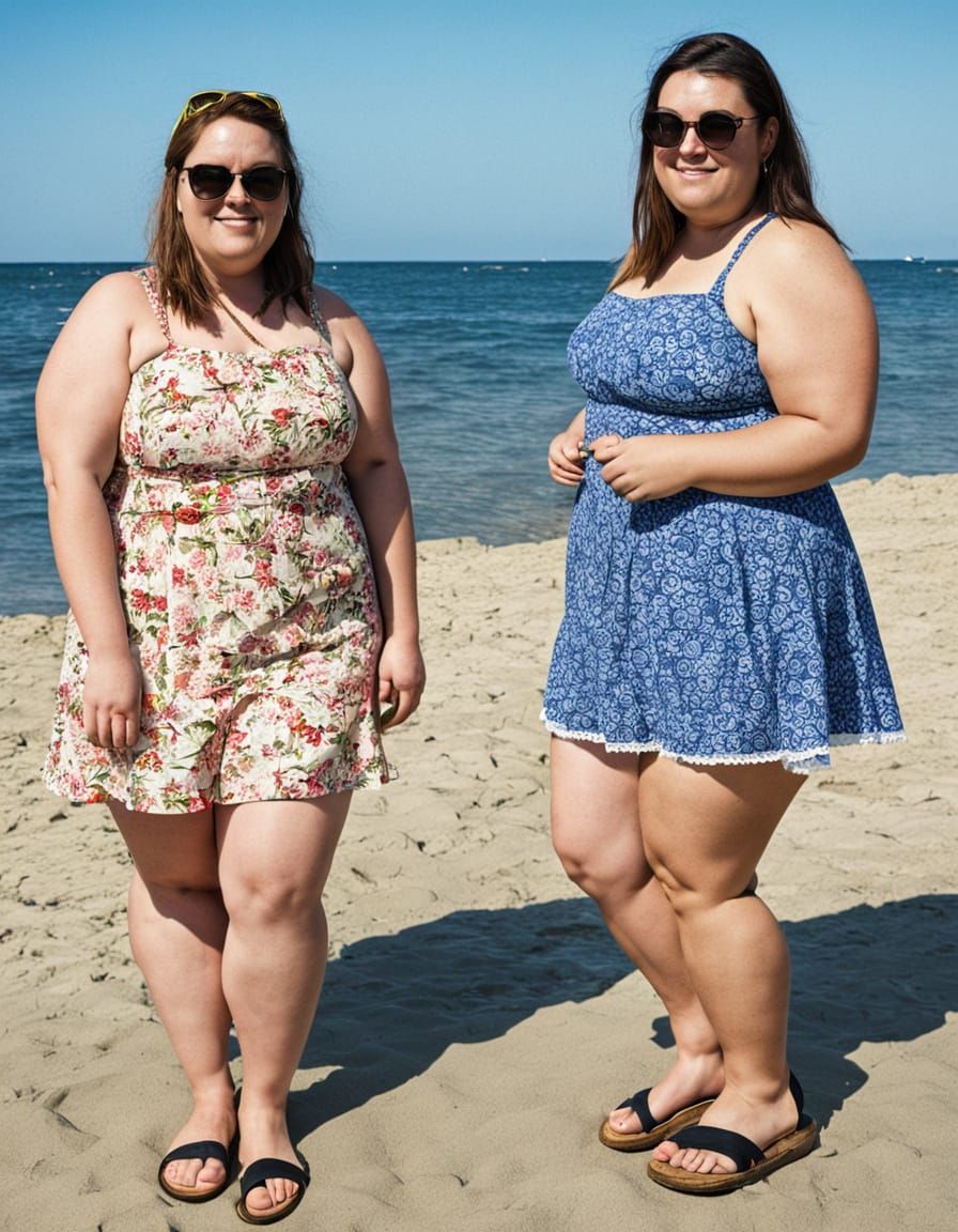 Two Girls Enjoying a Sunny Beach Day