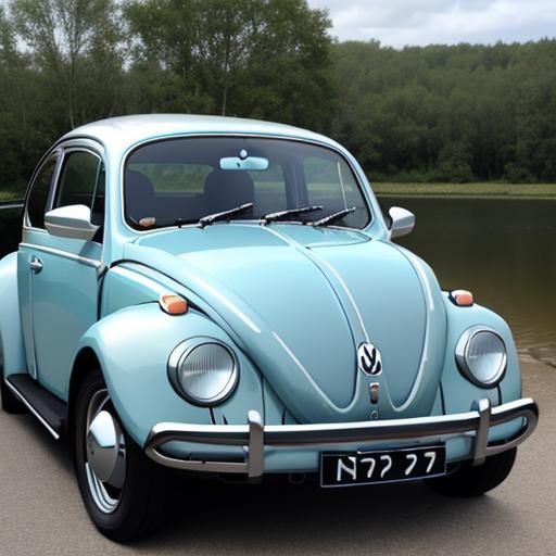 Volkswagen Beetle Aquarium with Swimming Fish