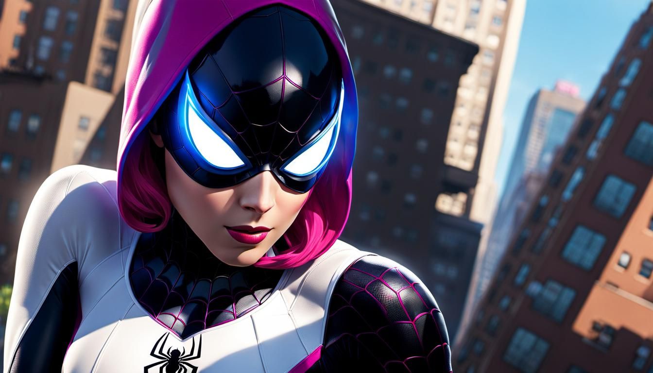 Spider-Gwen in Ginza: A Realistic Superhero Scene