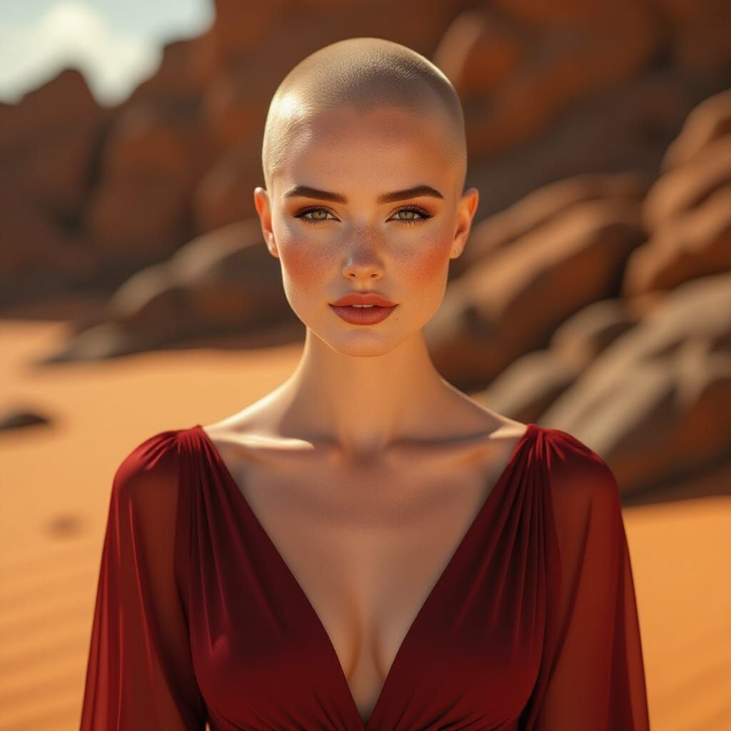 Irish Woman in Red Dress: Cinematic Oil Painting