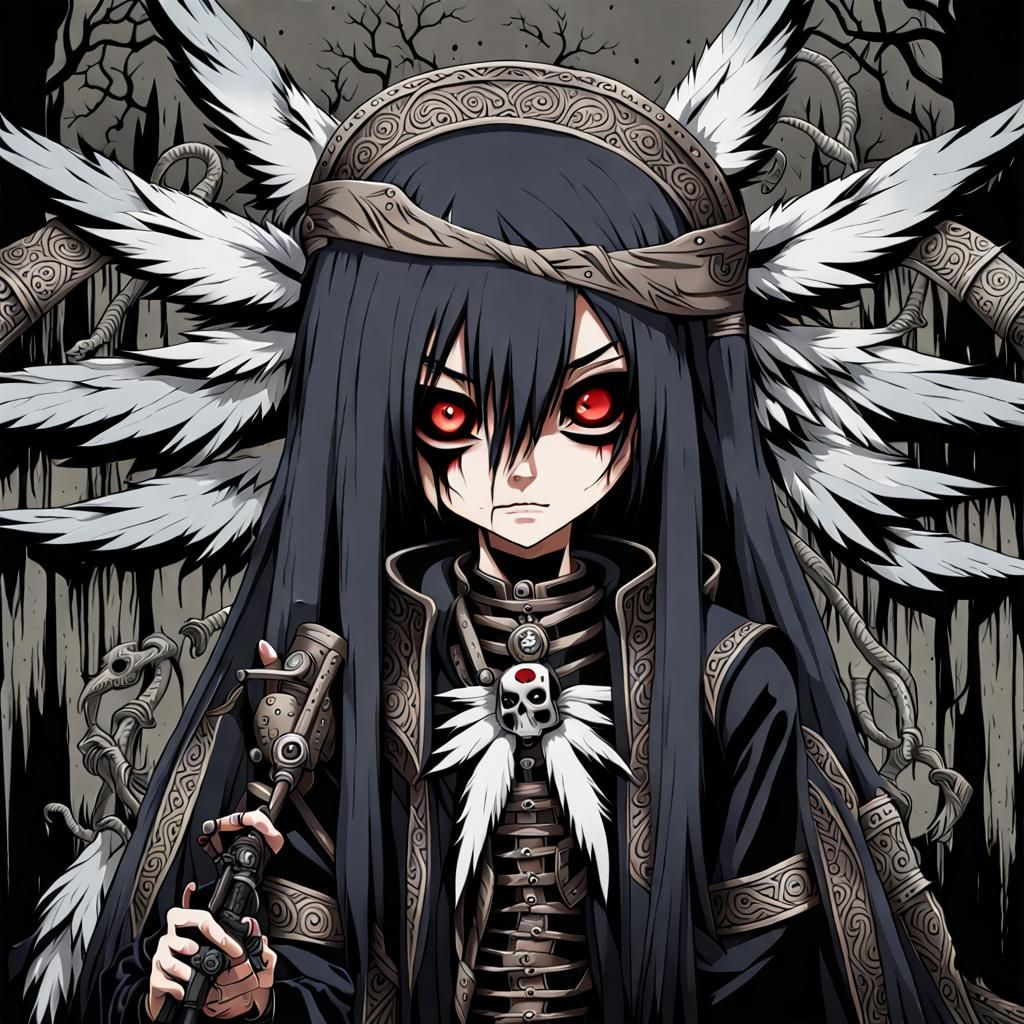 Anime Emo Angel of Death Illustration