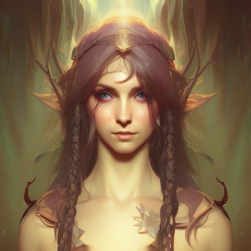 Elf Cleric Portrait in Detailed Digital Art Style