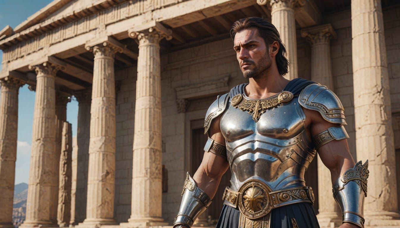 Majestic Greek Warrior Embodied by Athena