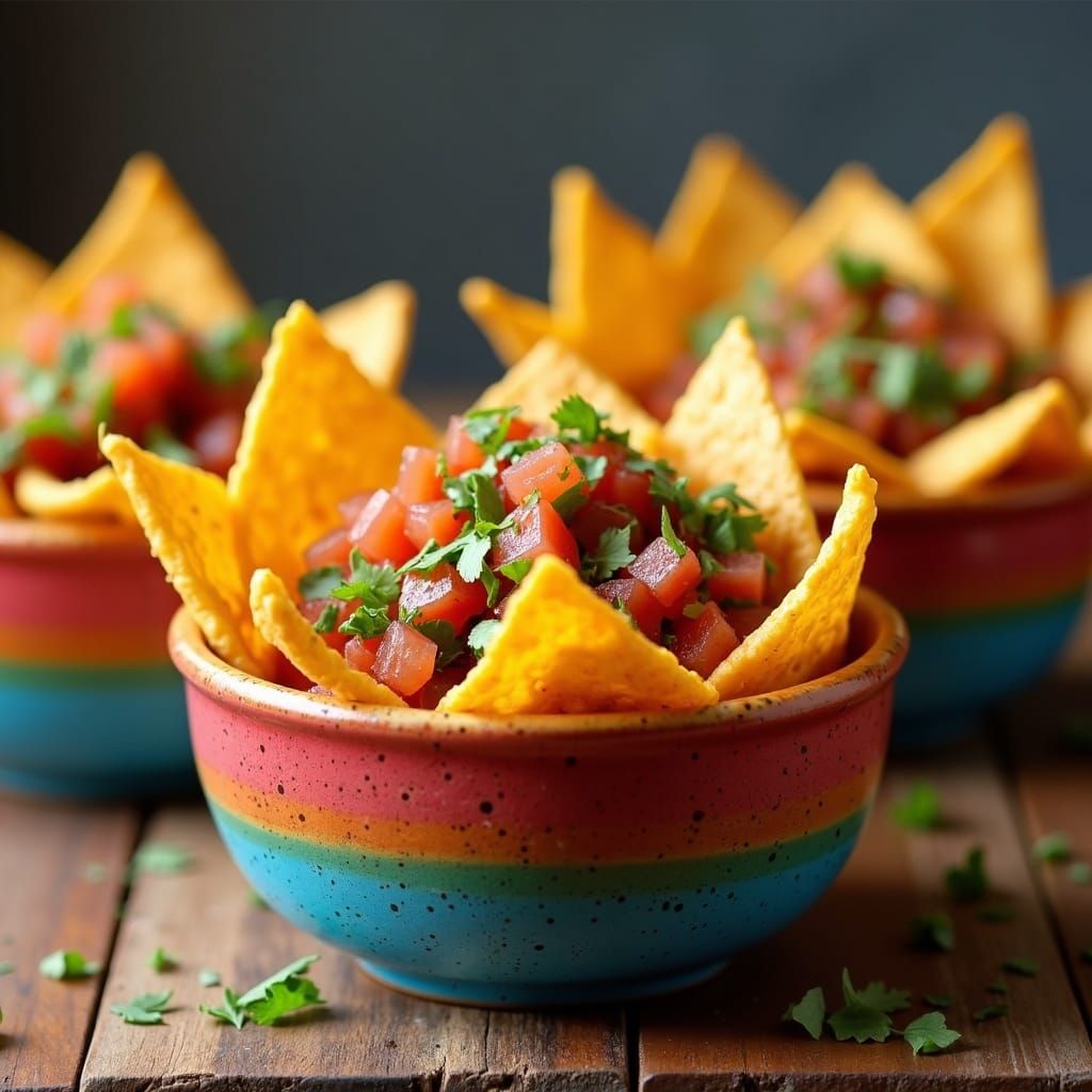 Colorful Taco Dorito Bowls: A Food Art Creation