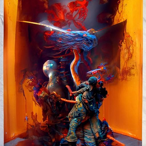 Goddess Fighting on an Endless Battle in Digital Art