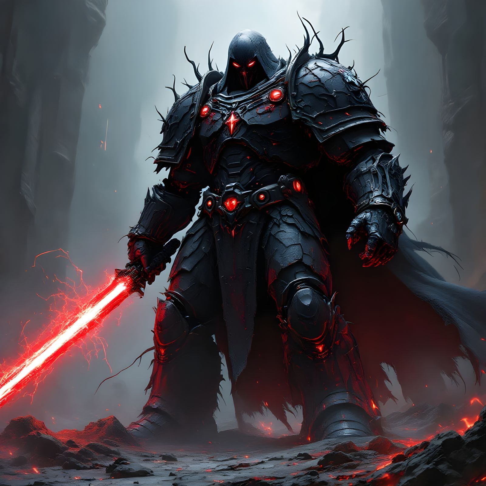Darth vader reborn as a Chaos Space Marine Champion