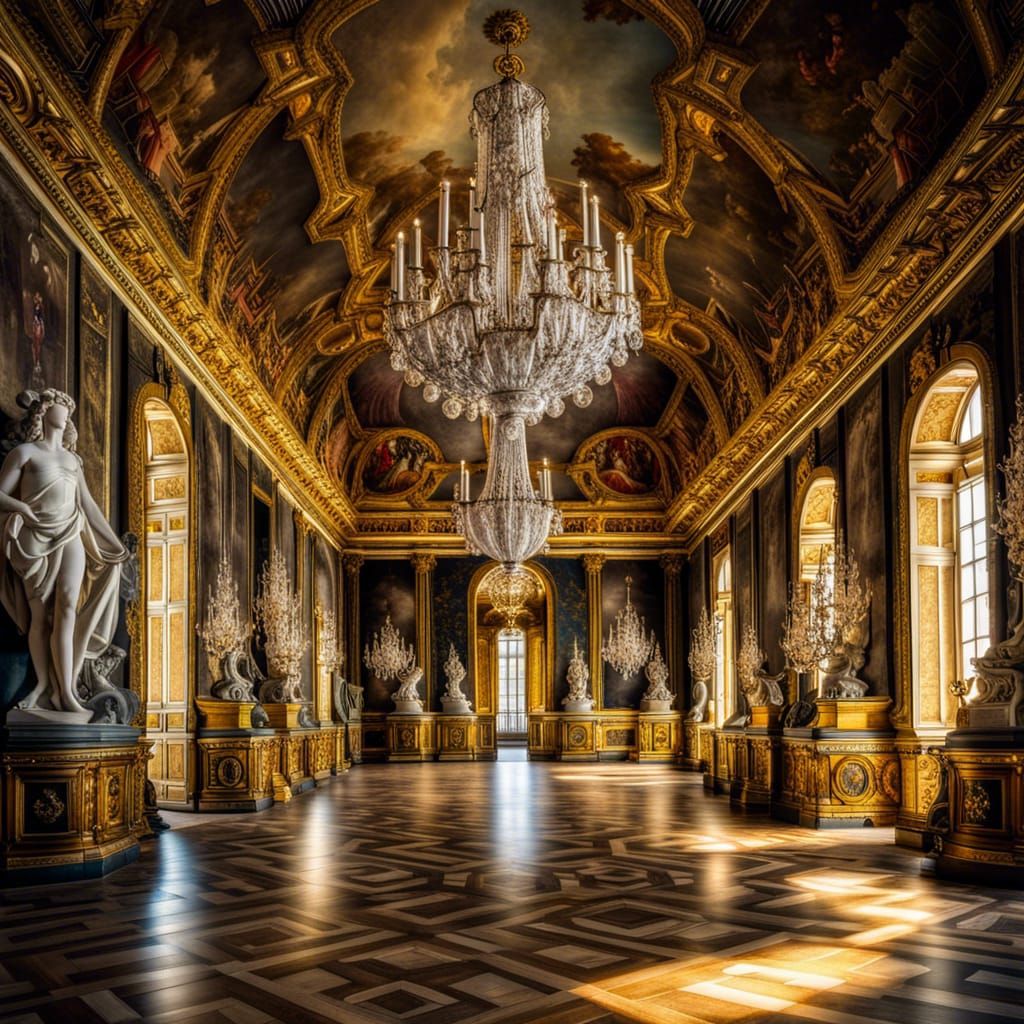 Palace of Versailles Interiors in Baroque Style