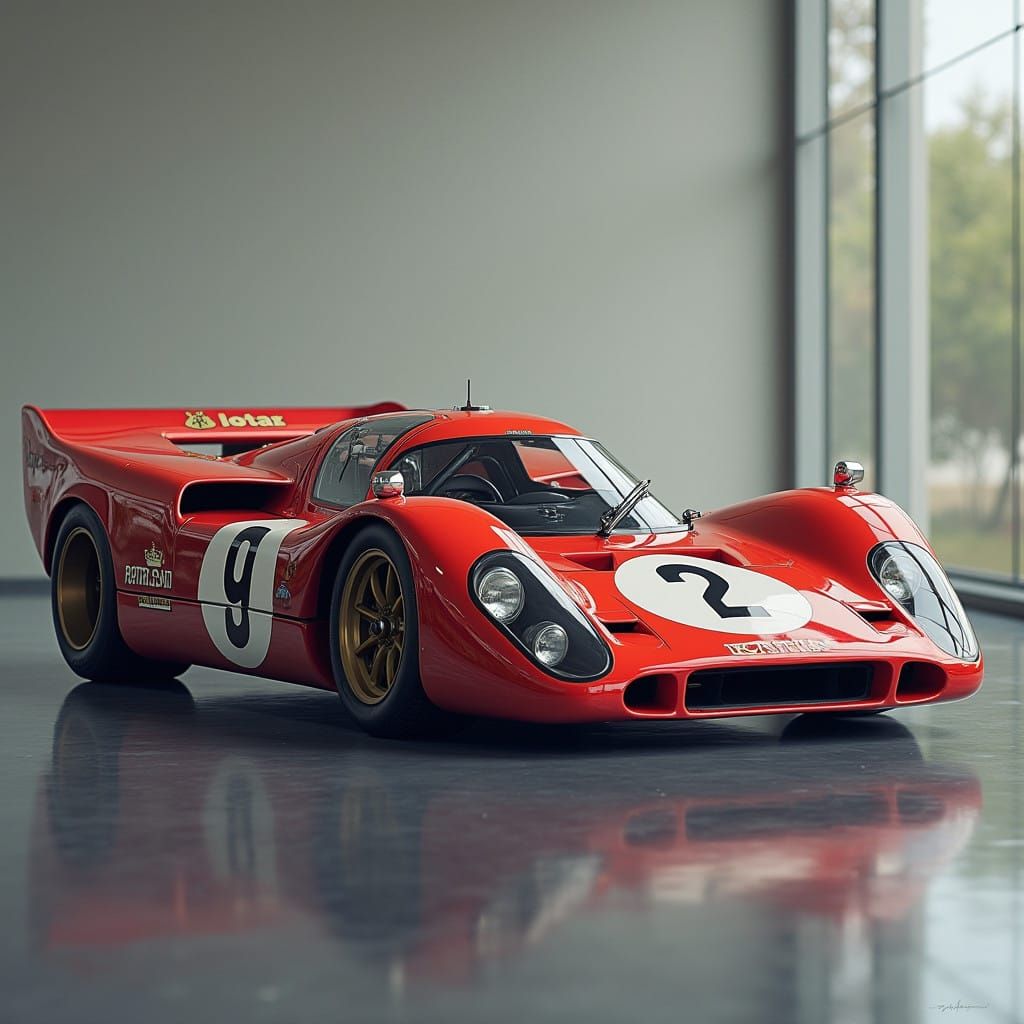 Hyper-Realistic Lola T70 Racing Car in Metallic Glory