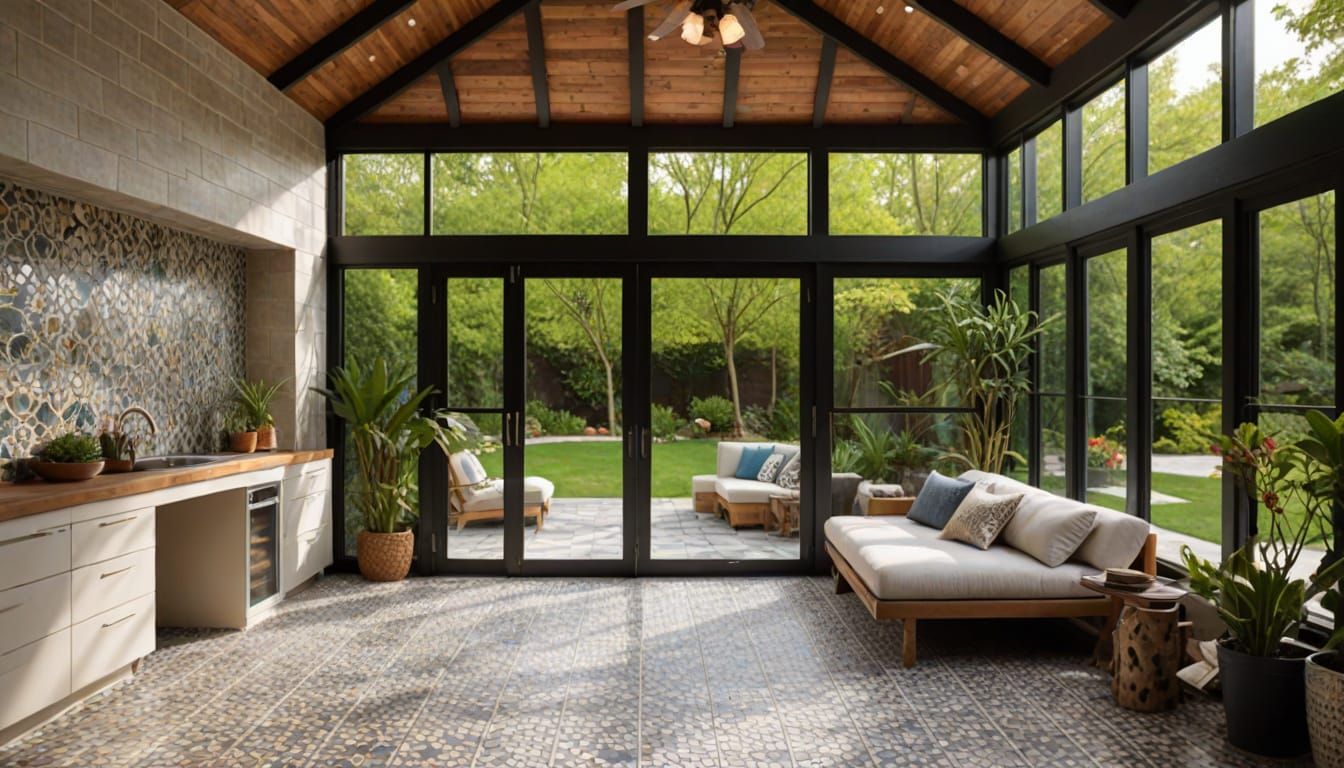 Modern Rustic She Shed with Abundant Daylight