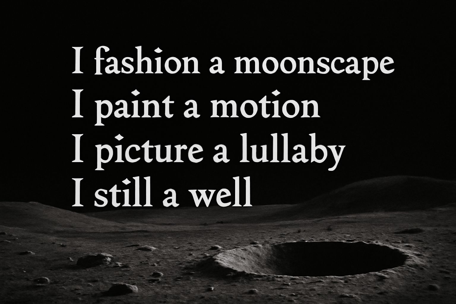 I Fashion a Moonscape I Still a Well