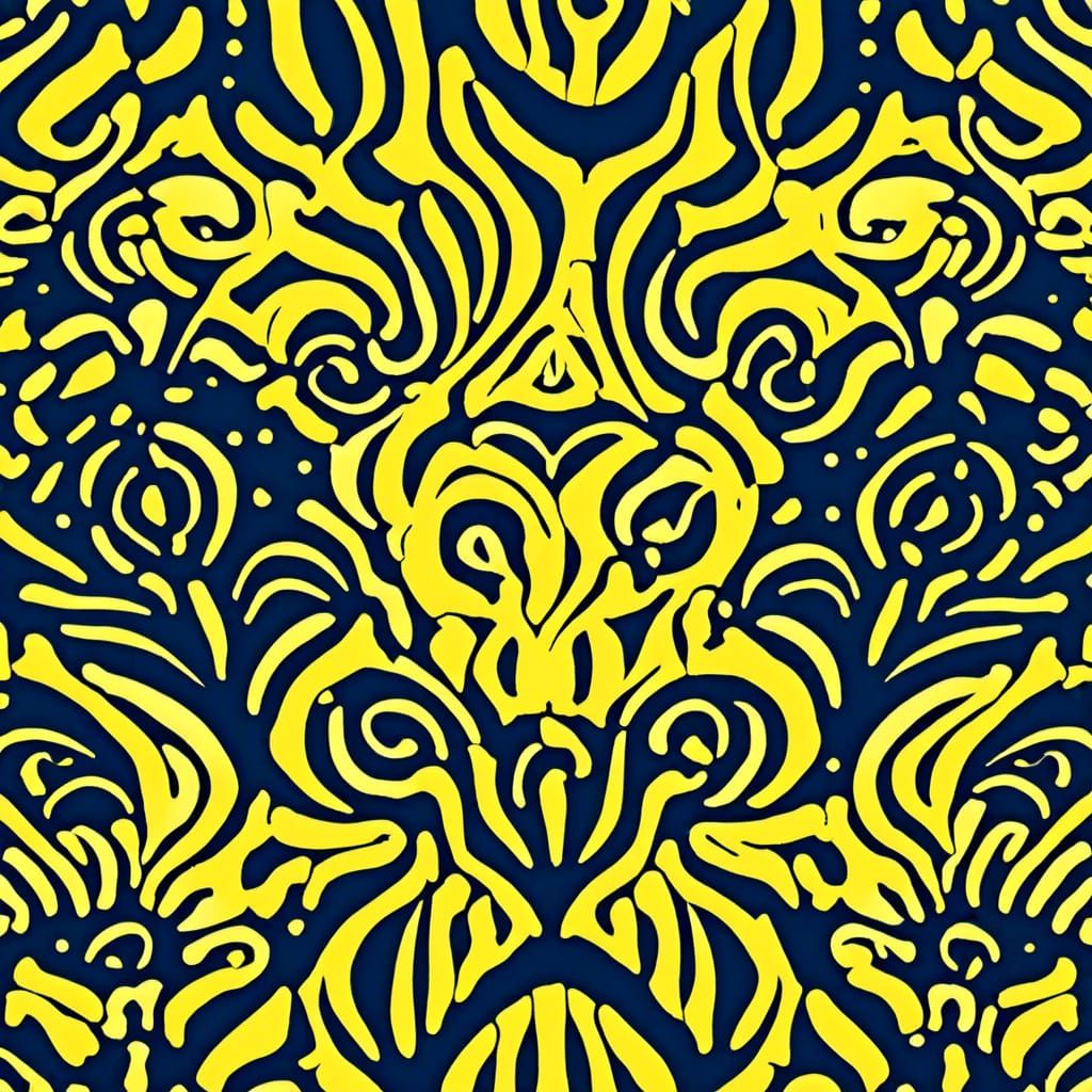Yellow Abstract Art Pattern with Strong Textures