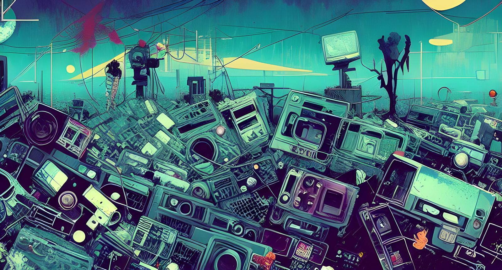 90s Appliance Graveyard: Digital Art Concept