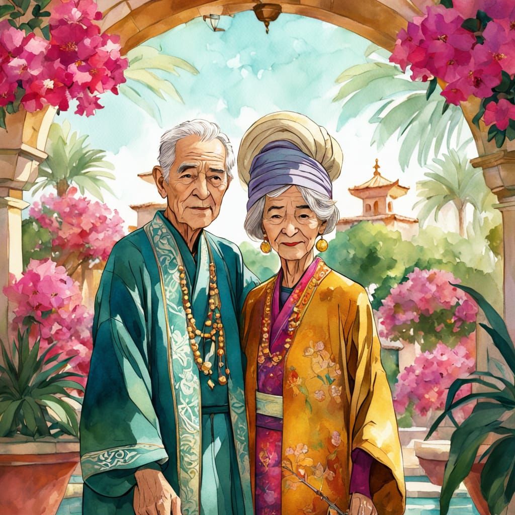 Ethereal Moment of Enduring Love in a Japanese-Inspired Oasi...