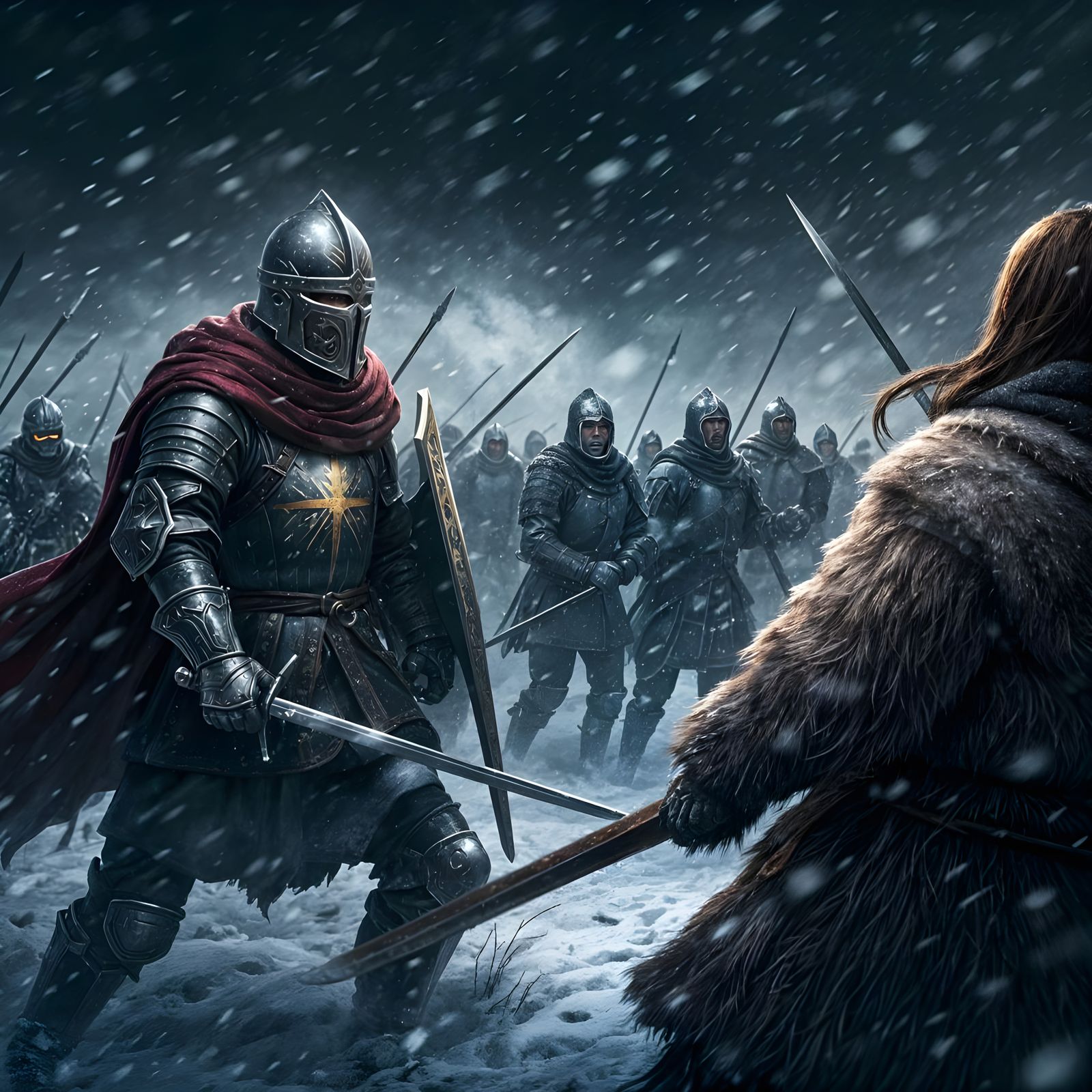 Epic Winter Warfare Scene in Hyperdefined Realism