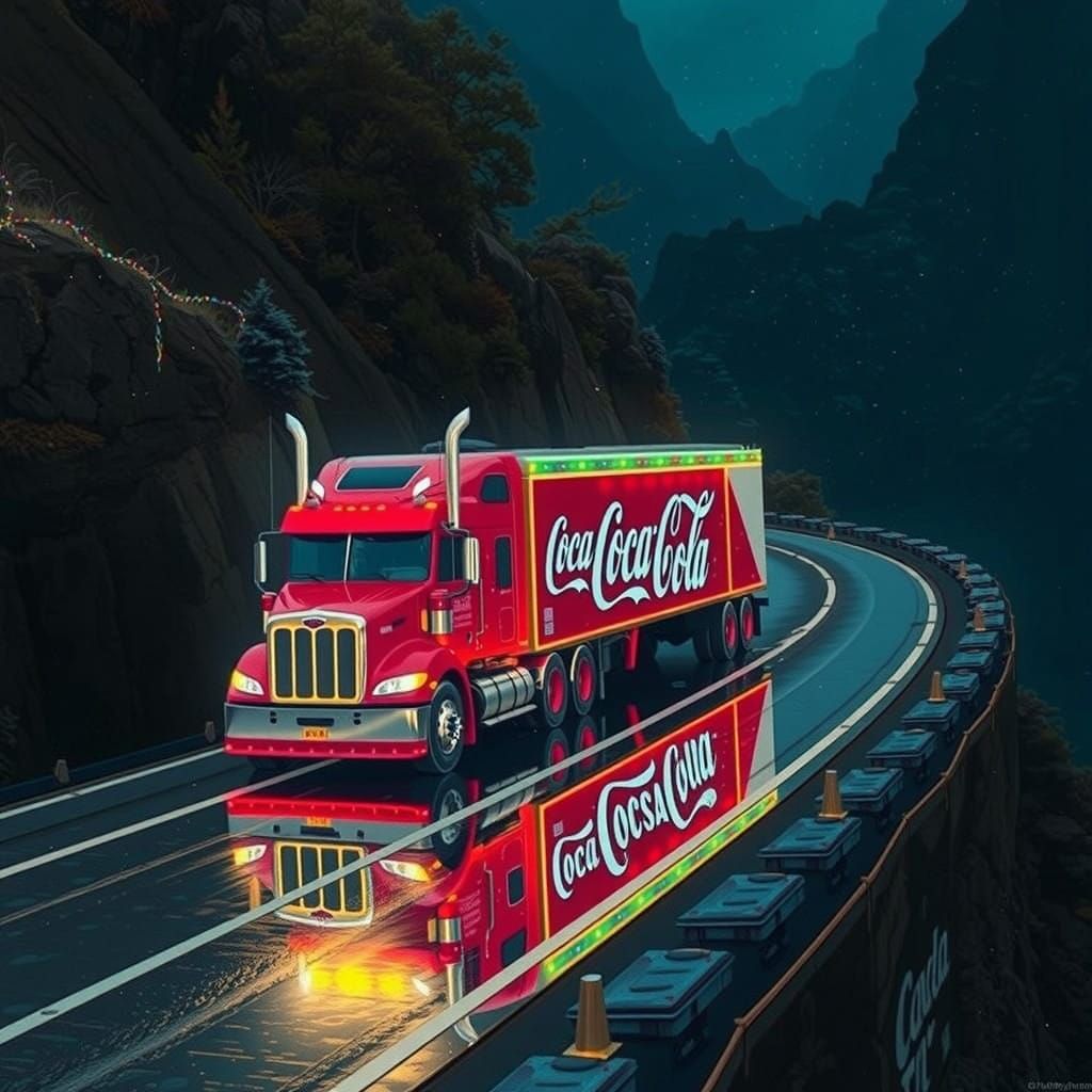 The holidays are coming with the Coca Cola big rig