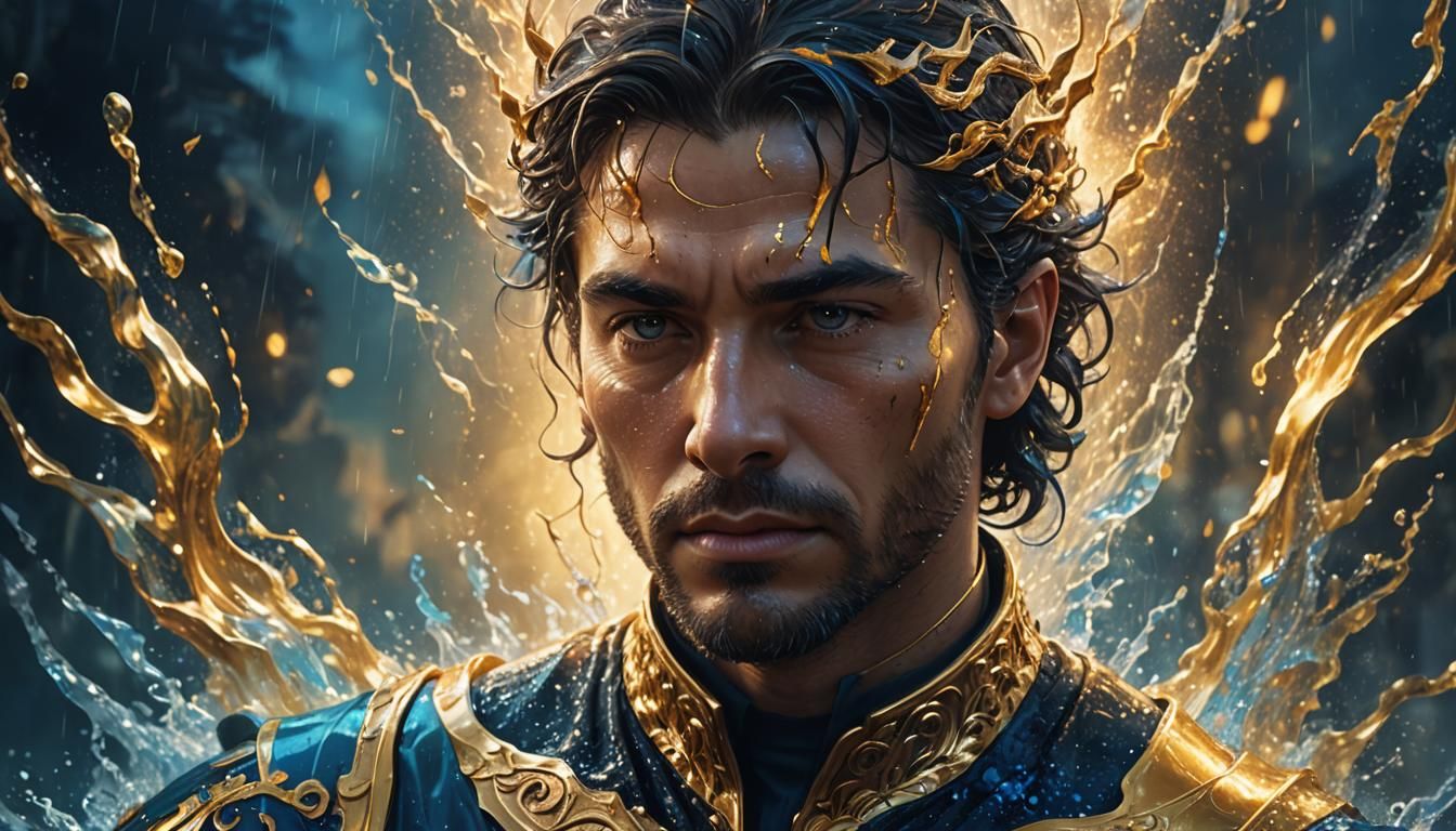 Golden Mind: Fantasy Portrait in Detailed Matte Painting