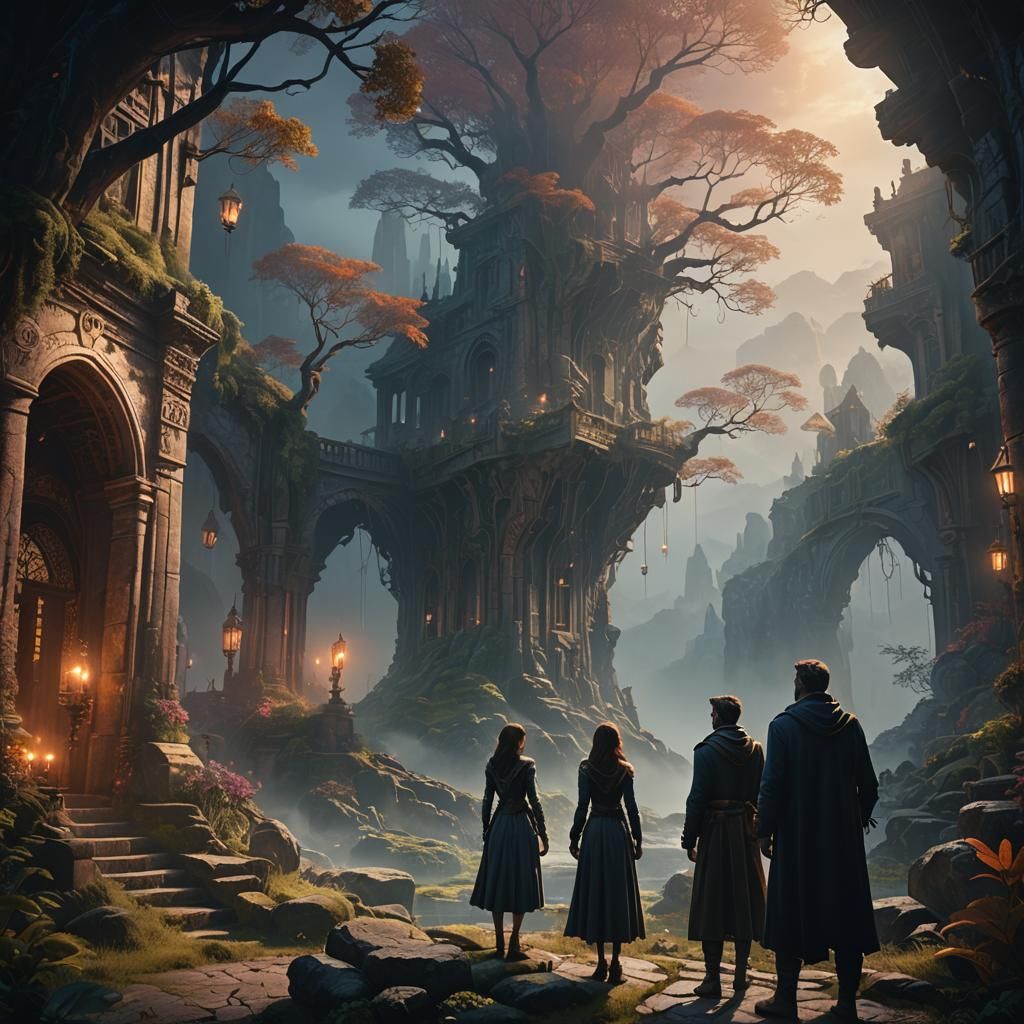 Enchanted Realism: Man and Woman in Fantasy World