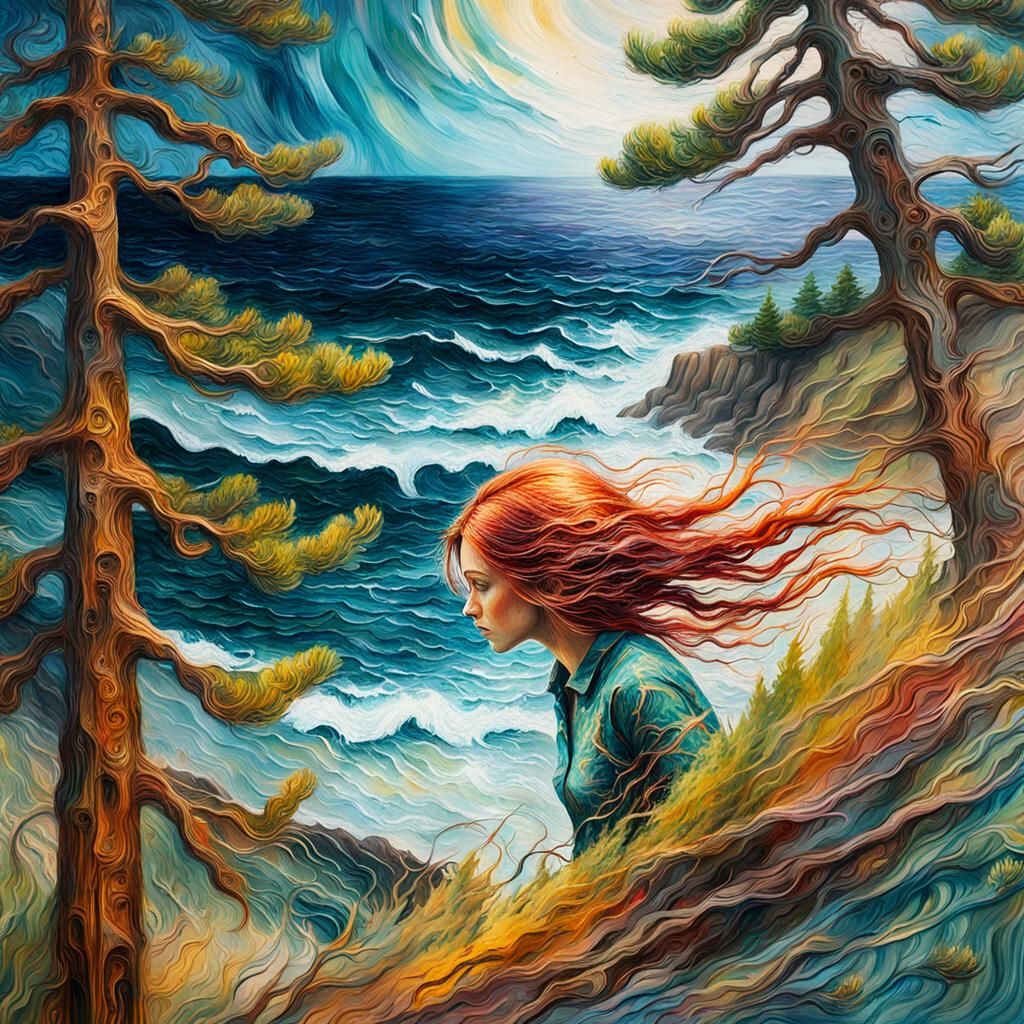 An impressionist whymsical abstract surrealistic expressioni...