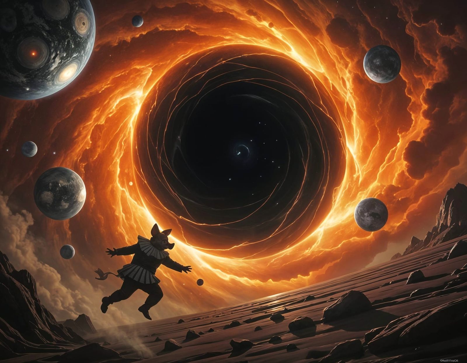 Black Hole Swallowing Worlds, Cosmic Horror