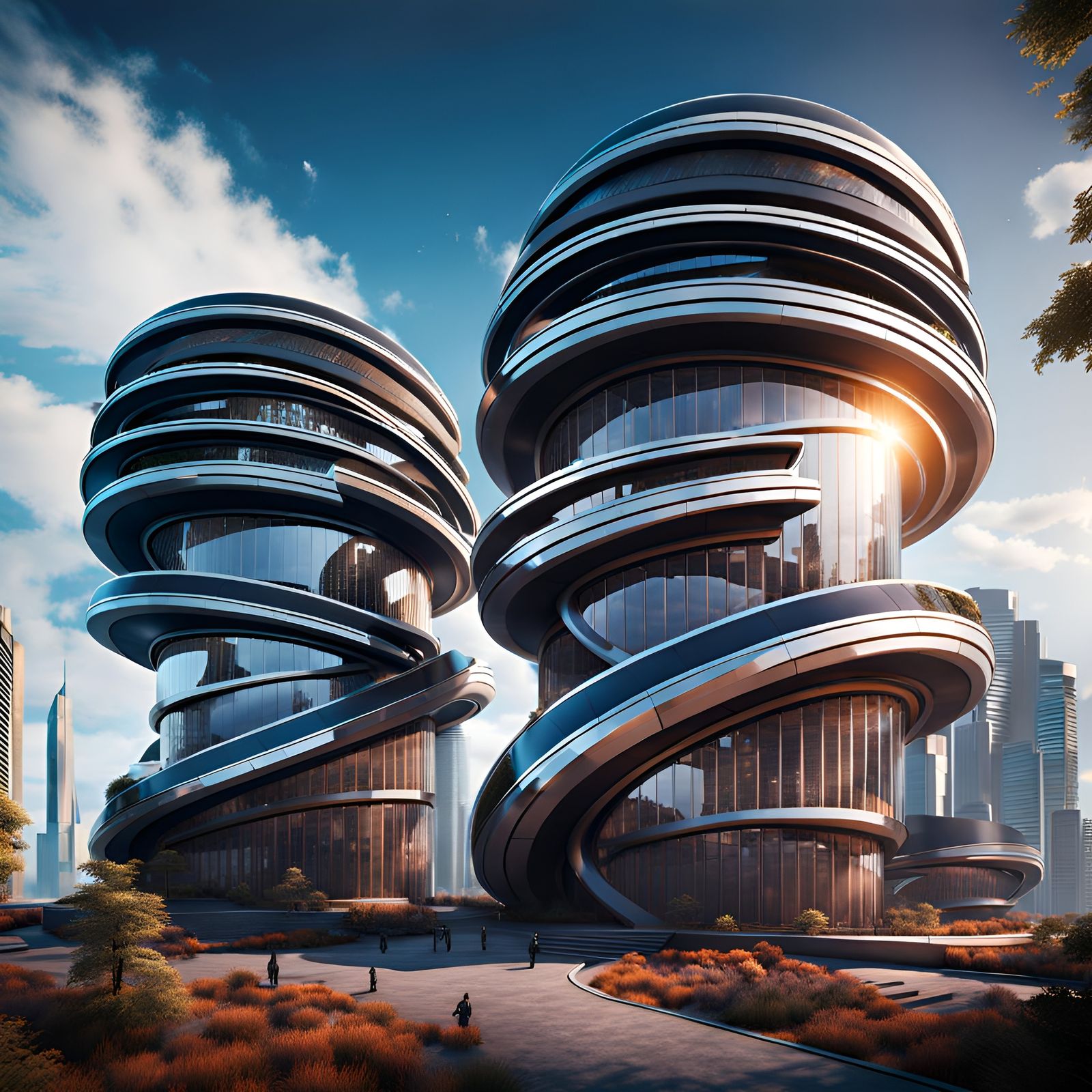 Futuristic Spiral Buildings: Dystopian Destruction and Utopi...