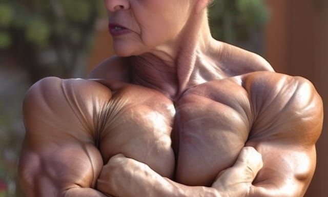 Muscular Bodybuilder Grandma with Ripped Physique