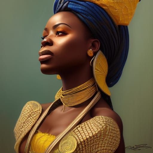 Congolese Woman in Traditional Attire Portrait