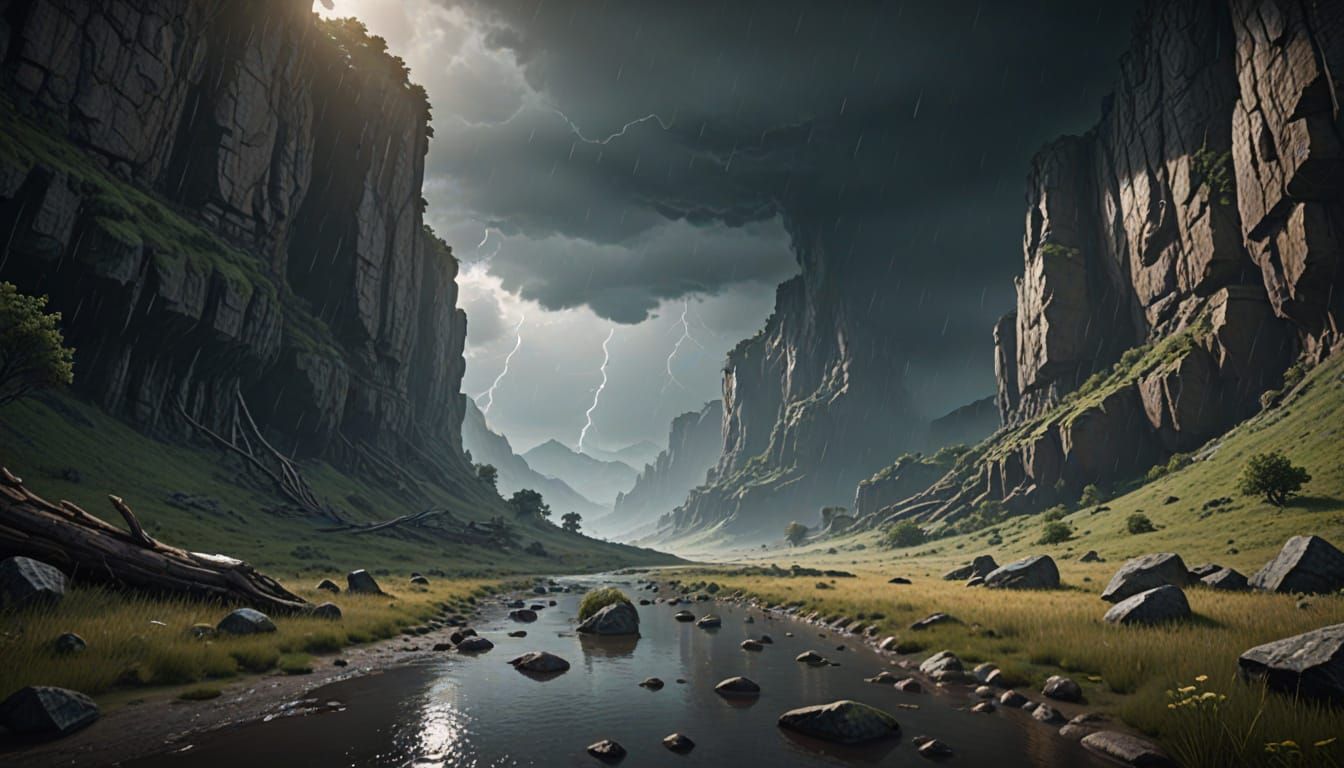 Eerie Gloomwind Canyons in 3D Game Style