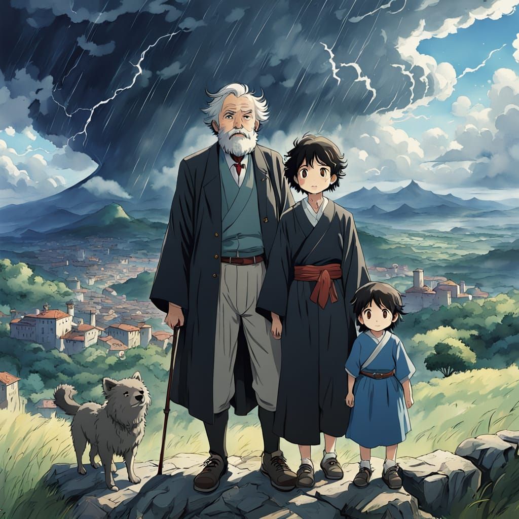 Italian Family Awaits Storm, Anime Style