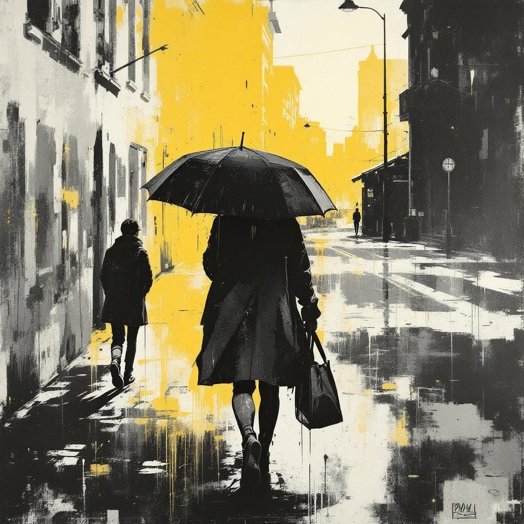 Urban Solitude in Banksy and Richter Style