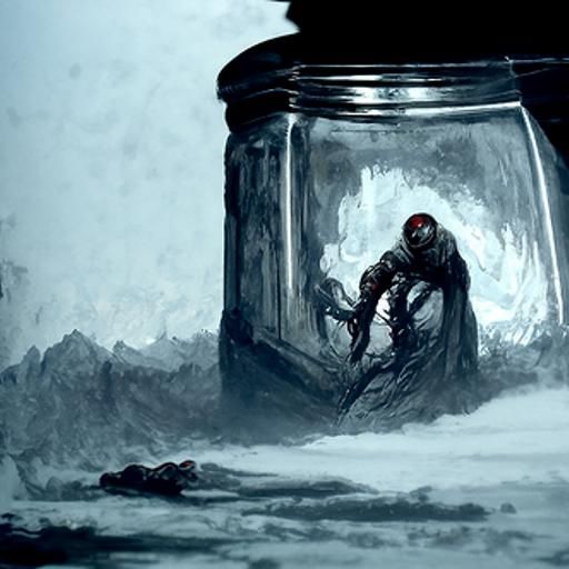 Horror Image: Evil Trapped Inside Glass Jar