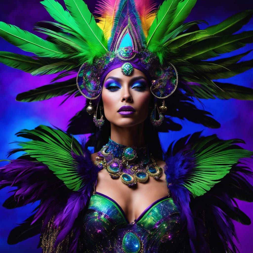 Mystic Space Sorceress in 80s Airbrush Style