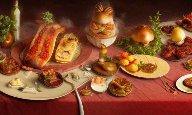 Victorian Feast Food Still Life