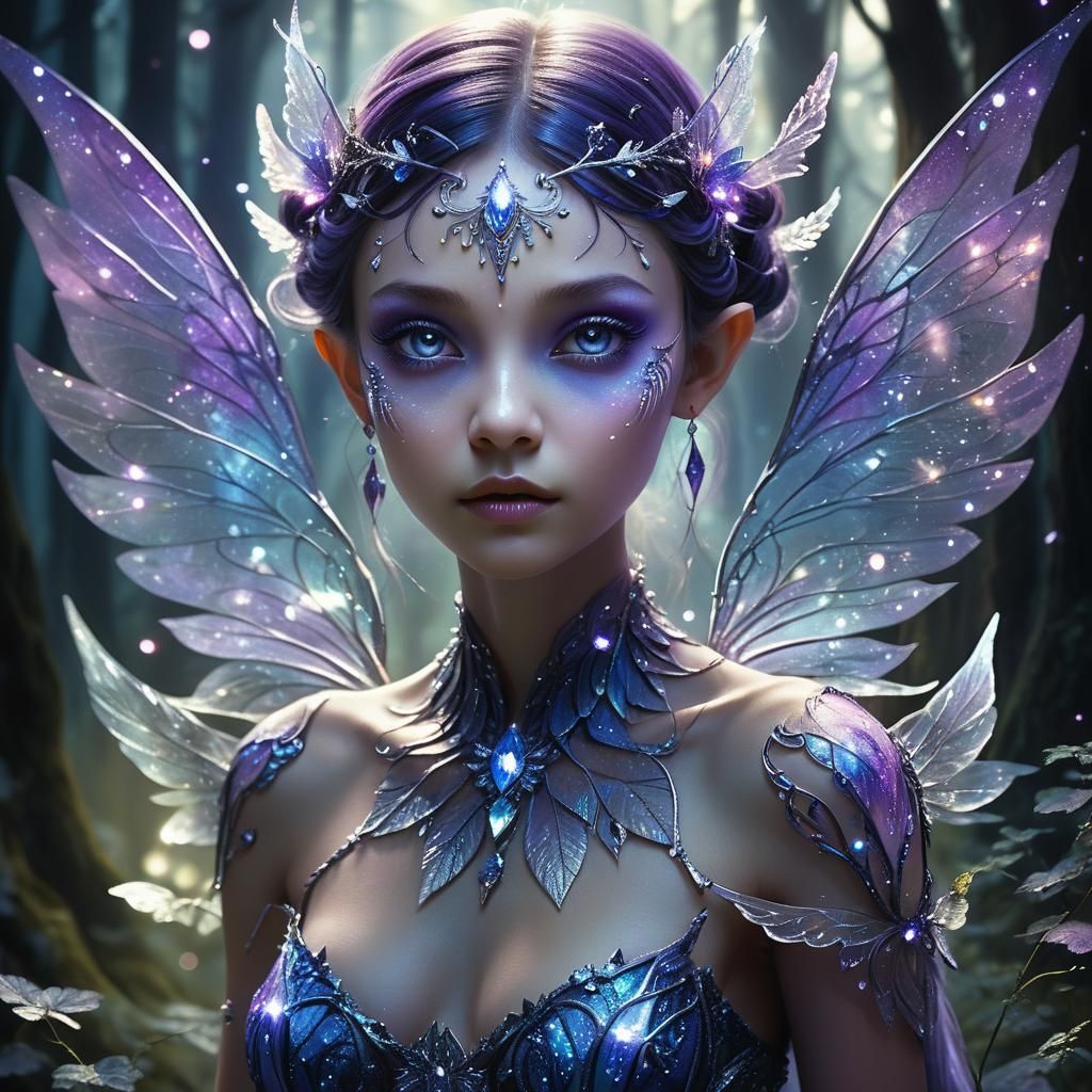 Mystical Moon Fairy in Forest: Fantasy Concept Art