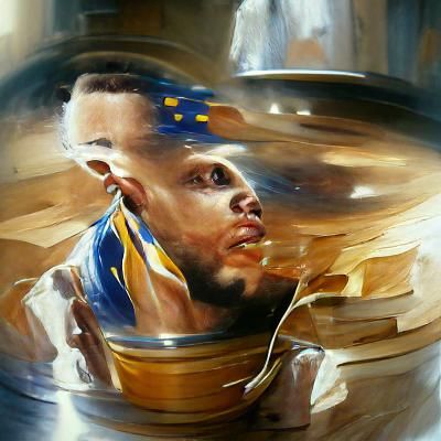Stephen Curry Portrait in Oil Painting Style