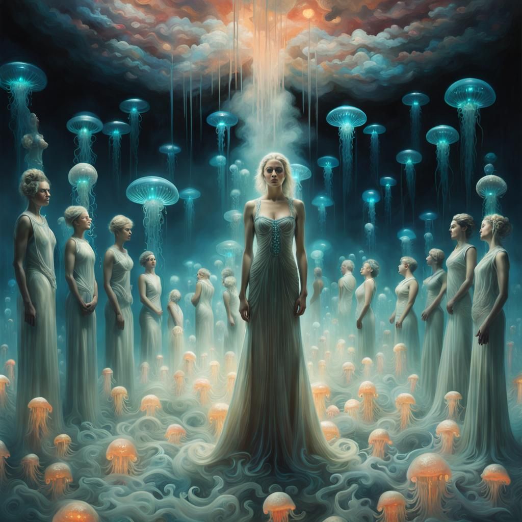 Bioluminescent Crystal Demon in Hyperrealistic Style