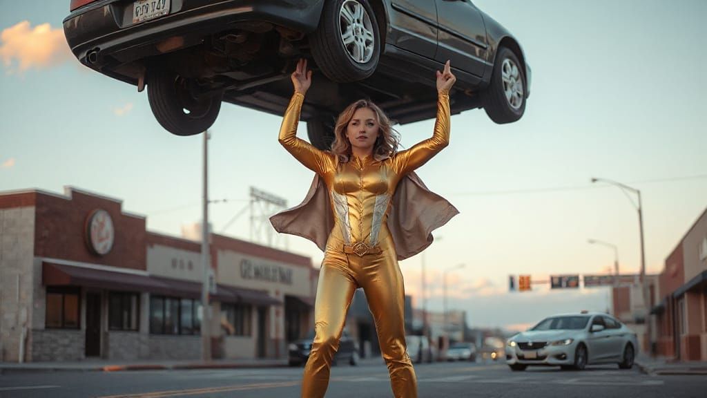 Android Superhero With Superhuman Strength