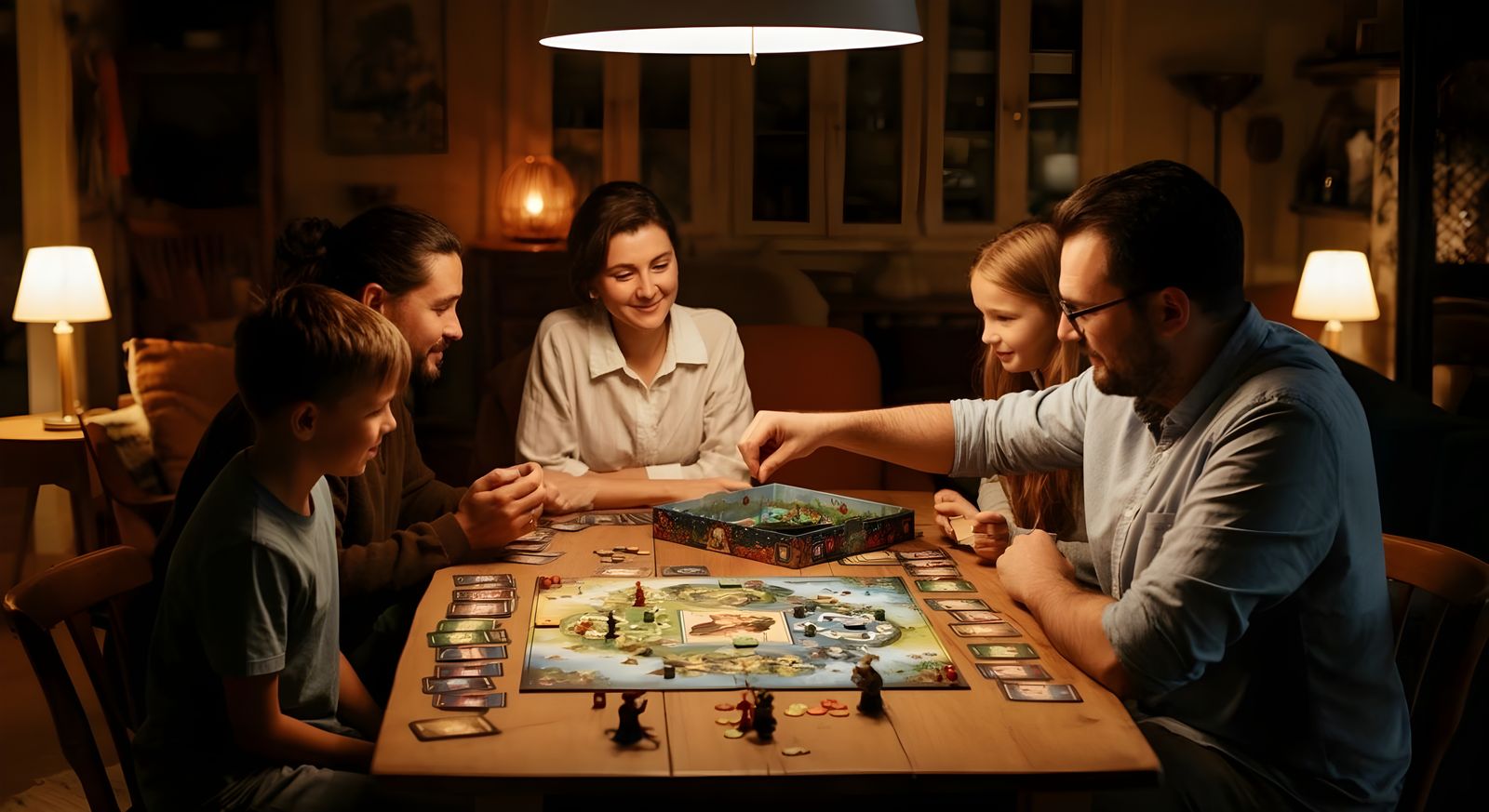 Happy Family Game Night: A 3D Digital Painting