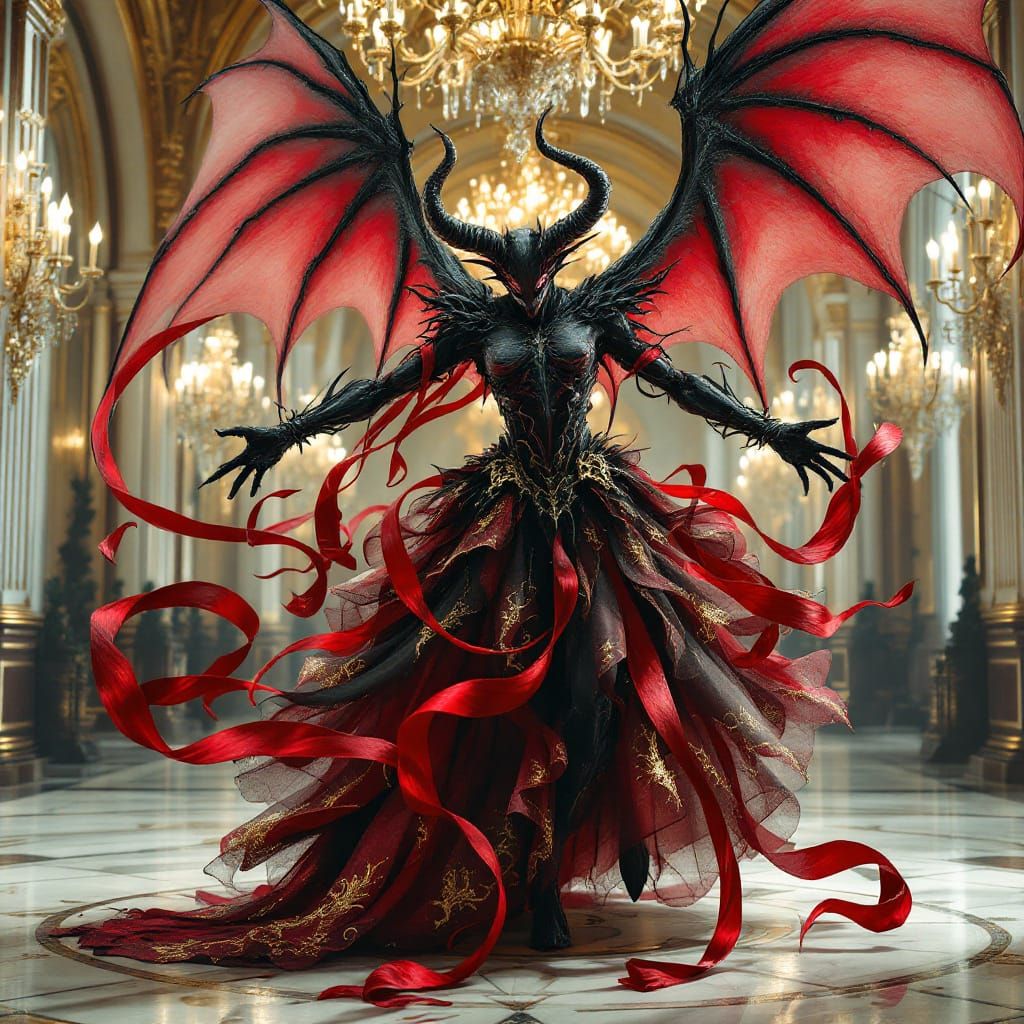 Devil Dancing in Tutu: Photorealistic 8K Detail