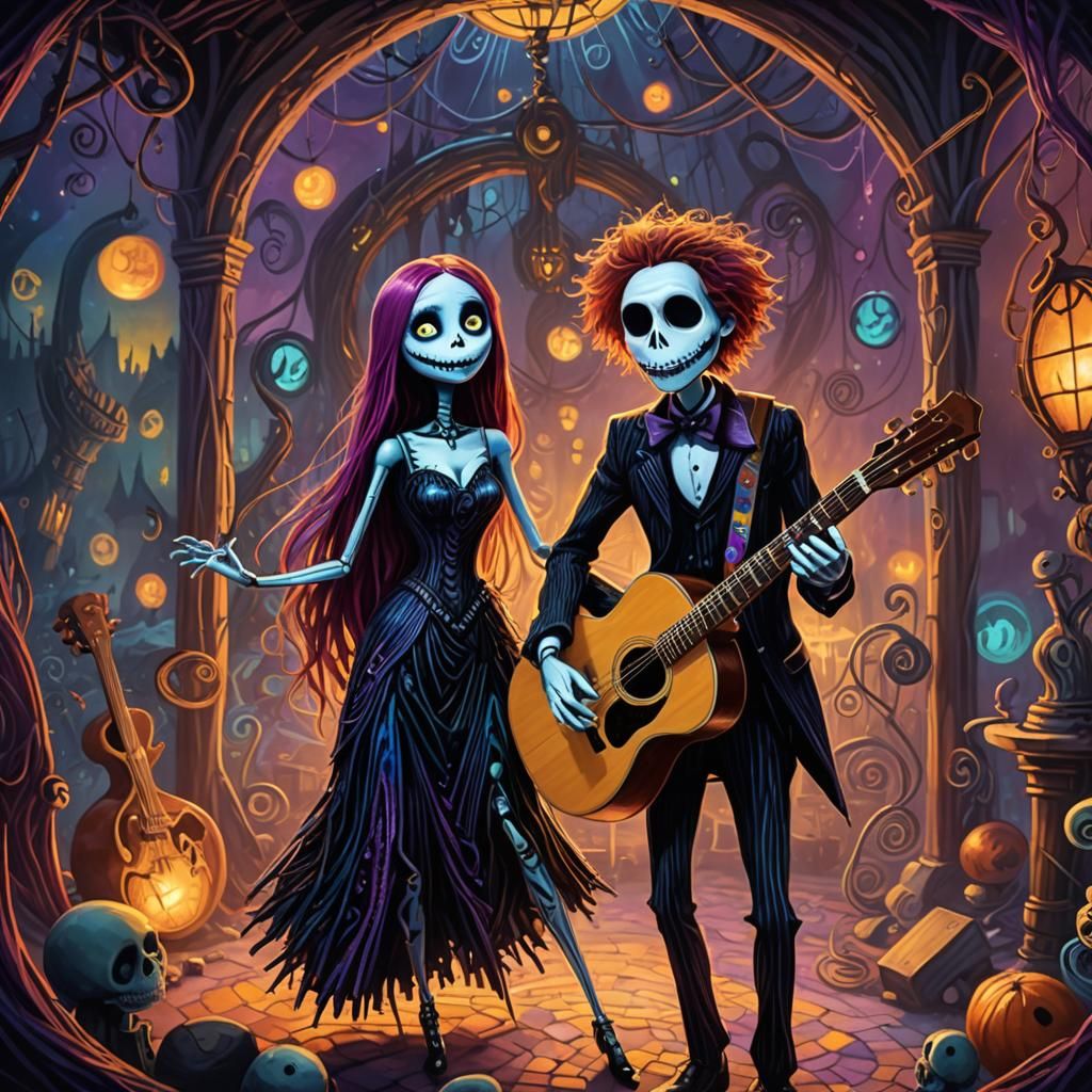 Jack and Sally Rock Music on Mystical Stage