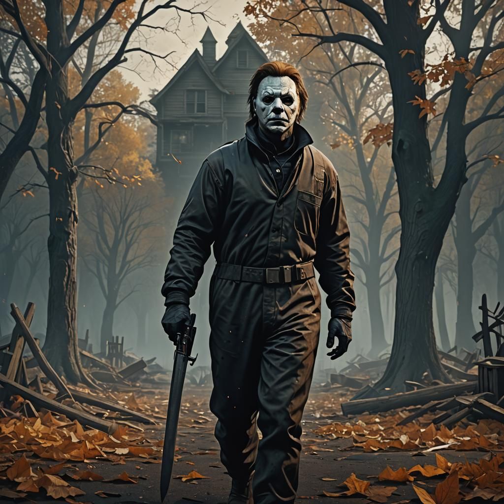 Detailed Matte Painting of Michael Myers
