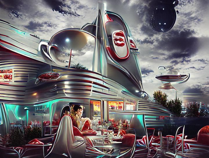 Retro 1950s American Diner Interior