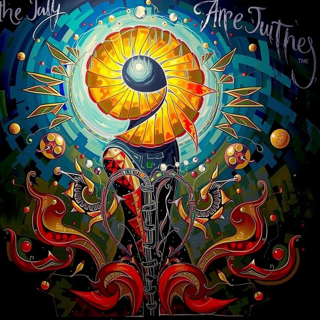 Monochromatic Abstract Woman Portrait with Crimson Streak