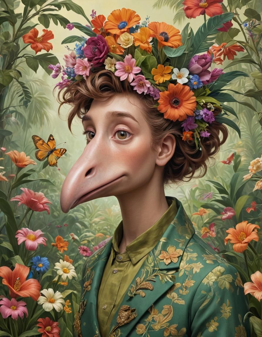 Art Deco Dodo Character Portrait