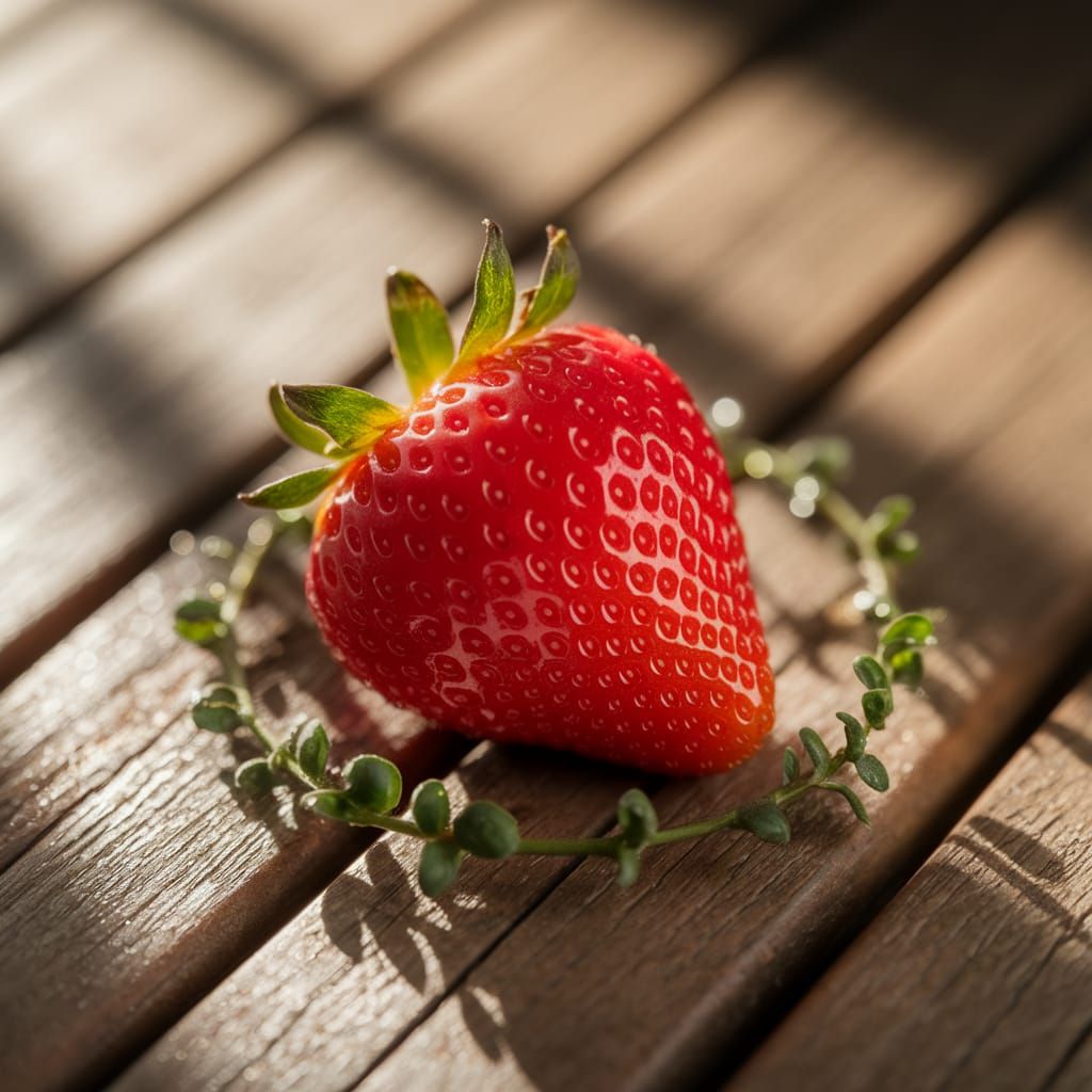Vibrant Strawberry in Warm Afternoon Light